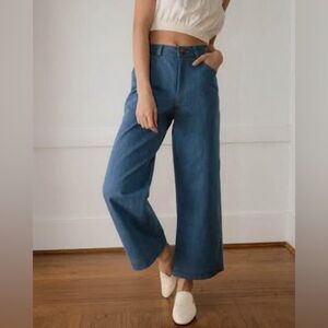 Stylish Blue Wide-Leg Pants